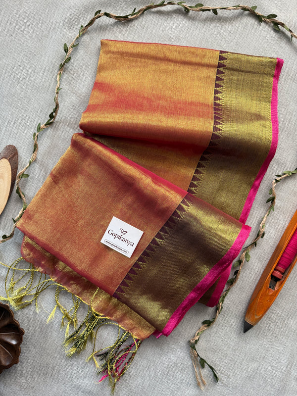 Gajri Handloom Tissue Cotton Saree