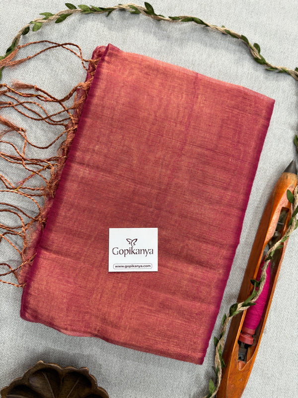 Gajri  Handloom Tissue Cotton  Saree