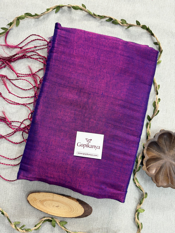 Purple Handloom Tissue Cotton  Saree