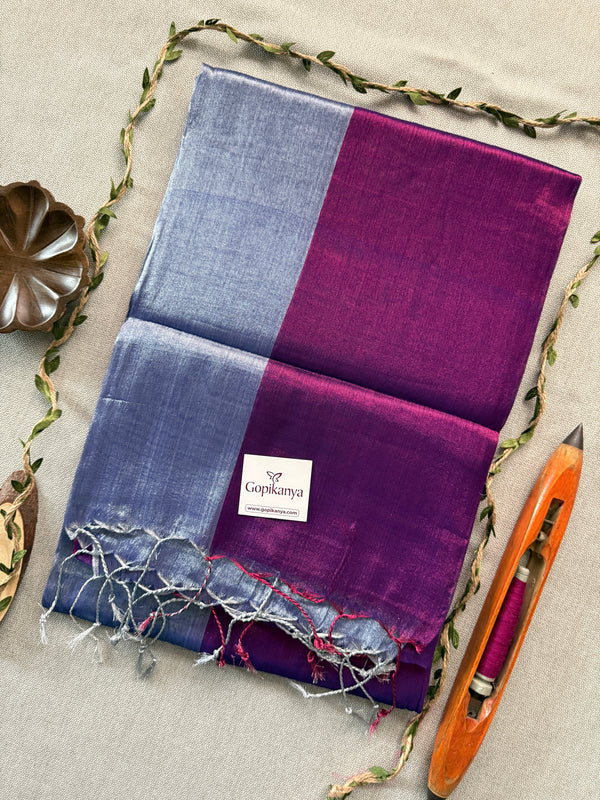 Traditional Purple Tissue Cotton Handloom Saree | Gopikanya